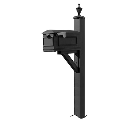 Qualarc Westhaven System with Lewiston Mailbox (NO BASE) Urn Finial in (Black) WPD-NB-S5-LMC-BLK
